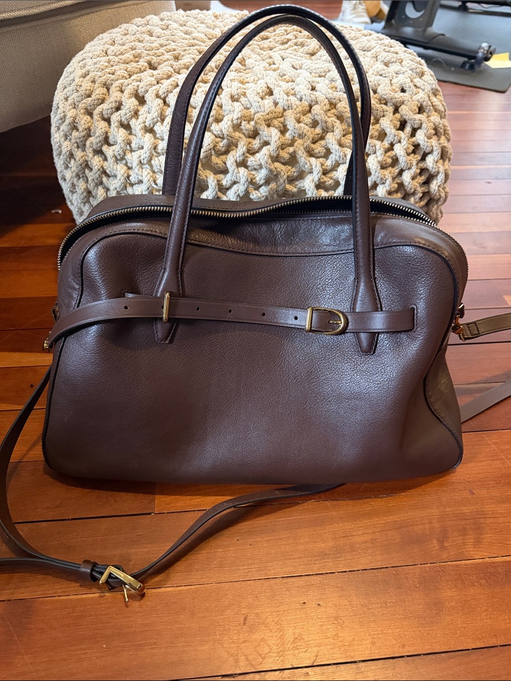Madewell belted leather satchel
